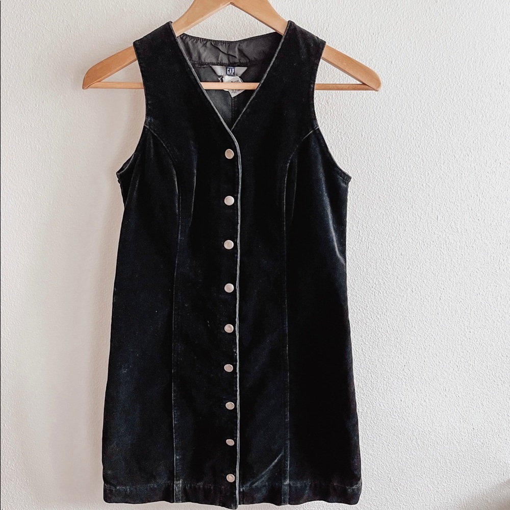 black velvet button down jumper